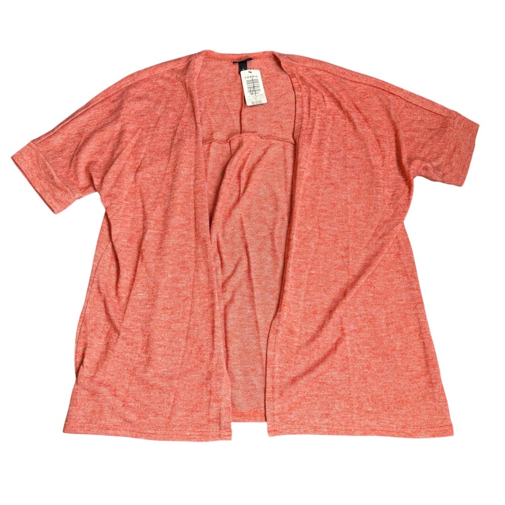 Torrid Rust Short Sleeve Open Front Cardigan with Ruching 0 Plus Size 11207541